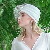 olcso Partikalapok-kalapok rost jég selyem vödör sapka floppy sapka esküvői teázás elegáns egyszerű romantikus csípős tüll fejfedő