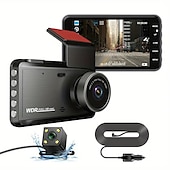 abordables DVR pour voiture-Caméra de tableau de bord 4 pouces pour voiture, dvr 24h hd 1080p, enregistreur vidéo à double objectif 1080p, boîte noire, dashcam de cycle, miroir, enregistreur de conduite