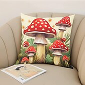 cheap Floral &amp; Plants Style-1PC Mushroom Double Double Side Pillow Cover Soft Decorative Square Cushion Case Pillowcase for Bedroom Livingroom Sofa Couch Chair