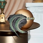 olcso Kiegészítők és még sok más-Szüret 1920-as évek A nagy Gatsby Flapper fejpánt A nagy Gatsby Esküvői Vendég Toll Jelmez Női Mindszentek napja Farsang Álarcos mulatság Teljesítmény Esküvő Esküvői vendég Felnőttek Fejfedők Minden
