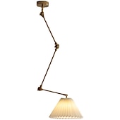 baratos Luzes da ilha-Luminária pendente industrial, luz suspensa com braço oscilante, luz pendente de teto ajustável para sala de jantar e sala de estar em ouro