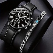 economico Orologi al quarzo-1pc Orologio Quartz da Uomo in Lega Rotondo  1pc Bracciale Accessori da Uomo