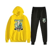economico Grafica di personaggi di cartoni animati e film-One Piece Roronoa Zoro Pantalone Completi Felpa con cappuccio Manga Tasca frontale Grafica Per Da coppia Per uomo Per donna Per adulto Carnevale Mascherata Stampa a caldo Feste Casual / quotidiano