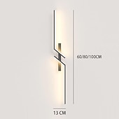 economico Lampade LED da parete-Lampada da parete a led nera moderna lampada da parete lineare in metallo lampada da parete per interni a led applique da parete design a lunga striscia lampada da parete per interni per soggiorno