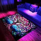 billiga Svartljus Mattor-blacklight matta uv-reaktiv glöd i mörkret område matta köksmatta halkfri oljesäker tree of life boho golvmatta vardagsrum matta inomhus utomhusmatta sovrum dekor badrumsmatta entrématta dörrmatta