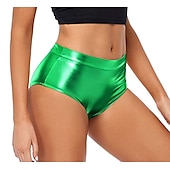 preiswerte Unterteile-Metallisch 1980er Glänzendes Latex-Patent Shorts PU - Leder Figurbetontes Einfarbig Damen Maskerade Party Junggesellinnenabschiedsparty Pride Parade Erwachsene Shorts