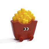 billige Nursery Night Lights-tegneserie kreativ pommes frites nattlys usb oppladbar berøringskontroll nattlampe skrivebordspynt til barnebursdagsgave 1 stk.