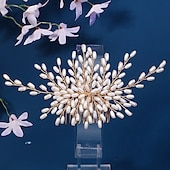 billige Bryllupshodeplagg-Hårkamper Hodeplagg Imitert Perle Legering Bryllup cocktail Elegant Luksus Med Imiterte Perler Tvinning Hodeplagg Hodeplagg