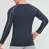 economico T-shirt e canotte attive da uomo-Per uomo maglietta Maglia da palestra Maglia a compressione Camicia fitness Top da uomo Girocollo Manica lunga Sportivo Da mare Per uscire Casual / quotidiano Asciugatura rapida Traspirazione del