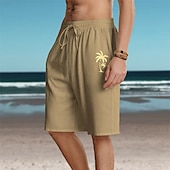 baratos Feriado-Homens Coqueiro Calção Shorts de verão Shorts de praia Cintura Média Havaiana Casual Ao ar livre Feriado Para Noite Com Cordão Cintura elástica Imprimir Designer Roupa