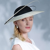 billiga Partyhatt-hattar fiber bowler / cloche hatt solhatt bröllop avslappnad elegant bröllop med fjäder huvudbonader huvudbonader