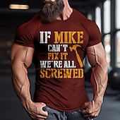 economico Magliette divertenti da uomo-Per uomo Pop art Frasi e citazioni Personaggio e slogan Aggiusto le cose Manica corta maglietta Stampa 3D Girocollo Camicia Giornaliero Esterno Informale Feste Informale Per eventi Nero Borgogna Verde