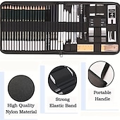 baratos materiais de pintura, desenho e arte-Kalour kit de lápis de desenho com 54 pacotes com caderno de desenhoinclui lápis de carvão de grafite e ferramentas para artistas suprimentos de desenho de arte profissional para adultos estudantes