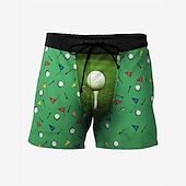 economico Pantaloni da surf-Per uomo Illusione ottica Graffiti Golf Pantaloncini da mare Pantaloncini da Surf Costume nuoto a pantaloncino Misura del girovita medio Hawaiano Casual Ferie Spiaggia Coulisse con fodera in rete