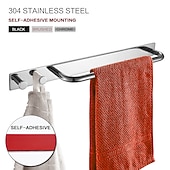 cheap Towel Bars-Towel Bar / Robe Hook / Bathroom Shelf New Design / Self-adhesive / Adorable Contemporary / Modern Stainless Steel / Low-carbon Steel / Metal 1PC - Bathroom Single / 1-Towel Bar