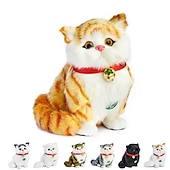お買い得  ぬいぐるみ-模擬猫人形装飾品卸売手工芸品クリエイティブギフトモデルは尻尾を振ってぽっちゃりと呼びます