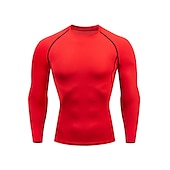 preiswerte Aktive T-Shirts und Tanktops für Herren-Herren Fitnessstudio-Shirt Sport-T-Shirt Rundhalsausschnitt Langarm Sport &amp; Natur Fitness Fitnessstudio Weich Glatt Schwarz Weiß Sportkleidung Modisch Sport