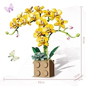 baratos Brinquedos de Montar-presentes de dia das mulheres presente de dia dos namorados compatível com le-go rose bloco de construção enfeites de flores g5010 bloco de construção borboleta orquídea bonsai buquê presentes de dia