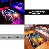 cheap Blacklight Rugs-Blacklight Rug UV Reactive Glow in the Dark Area Rug Kitchen Mat Non-Slip Oil Proof Trippy Galaxy Floor Mat Livingroom Rug Indoor Outdoor Mat Bedroom Decor Bathroom Mat Entrance Rug Door Mat