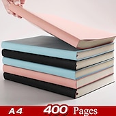 Χαμηλού Κόστους Notebooks &amp; Planners-400 σελίδες a4 σημειωματάριο φοιτητής τέχνης εξαίσιο παχύ μεγάλο σημειωματάριο a5 γραφείου υψηλής ποιότητας δερμάτινη εργασία συνεδρίου βιβλίο ρεκόρ οριζόντια γραμμή ημερολόγιο
