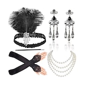 olcso Kiegészítők és még sok más-Fejfedők Nyaklánc Fülbevaló Felszerelések Flapper fejpánt Retró 1920-as évek Ötvözet Kompatibilitás A nagy Gatsby Jelmez Farsang Női Jelmez ékszerek Divatékszer
