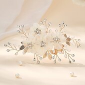 cheap Headpieces-Hair Combs Headpiece Rhinestone Alloy Wedding Cocktail Elegant Luxury With Rhinestone Faux Pearl Headpiece Headwear