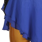 voordelige Schaatsjurken-Kunstschaatsjurk Dames Voor meisjes Schaatsen Jurken Marine Blauw Lapwerk Open achterkant Netstof Spandex Hoge Elasticiteit Opleiding Wedstrijd Kunstschaatskleding Klassiek Lange mouw Schaatsen