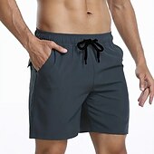 お買い得  男性用水泳パンツ-男性用 ボードショーツ スイムショーツ スイムトランク 日常 ビーチ 高通気性 速乾性 ドローストリング ドローストリング 弾性ウエスト ライナー付き カラーブロック ショート スポーツ カジュアル アクティブウェア ピンク ルビーレッド マイクロエラスティック