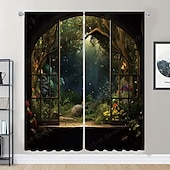 billiga Gardiner och draperier-2 paneler landskap skog gardin draperier mörkläggningsgardin för vardagsrum sovrum kök fönster behandlingar värmeisolerat rum mörkläggning