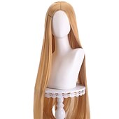 abordables Perruques d&amp;#39;anime-perruque synthétique droite partie médiane perruque faite à la machine longue a1 a2 a3 a4 a5 cheveux synthétiques femmes cosplay doux fête rose rouge noir perruques de carnaval