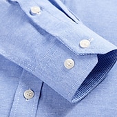 preiswerte Oxford-Hemden für Herren-Herren Hemd Oberhemd Gestreiftes Hemd Oxford Hemd Streifen Büro &amp; Karriere Hochzeitsfeier Rote Blau Grau Langarm Umlegekragen Frühling &amp; Herbst Bekleidung Vordertasche