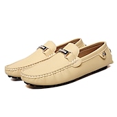 billige Slip-ons og loafers til herrer-lyseblå kjøreloafers for menn - uformelle slip-on mokkasiner med metallspennedetaljer, komfortable sko for kjøring og hverdagsbruk