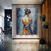 preiswerte Nude Art-Handgefertigtes Ölgemälde auf Leinwand, Wandkunst, Dekoration, modernes abstraktes Figurenporträt, Mädchenrücken, für Heimdekoration, gerolltes, rahmenloses, ungedehntes Gemälde