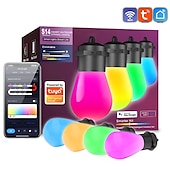 זול אורות חכמות-מנורת ס string חכמה LED Tuya חכמה קשת אור S14 חיצונית עמידה במים סוס דוהר פנטזי עם 20 בועות בכש 12 מטרים עם אספקת חשמל USB