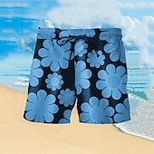 baratos Plantas e Flores Tropicais-Homens Colorido Flor Calção Justo de Natação Shorts de Natação Bermuda de Surf Cintura Média Havaiana Casual Feriado Praia Com Cordão com forro de malha Cintura elástica Designer Roupa