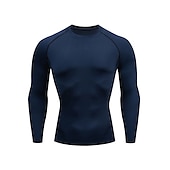 preiswerte Aktive T-Shirts und Tanktops für Herren-Herren Fitnessstudio-Shirt Sport-T-Shirt Rundhalsausschnitt Langarm Sport &amp; Natur Fitness Fitnessstudio Weich Glatt Schwarz Weiß Sportkleidung Modisch Sport