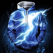 abordables Patrón 3D-Hombre Graphic Focos Sudadera Sudaderas Sudadera Manga Larga Sudadera con capucha Con Capucha Moda Impresión 3D Deporte Festivos Vacaciones Rojo Azul Piscina Estampado Bolsillo delantero Primavera