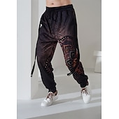 お買い得  スウェットパンツ-男性用 スウェットパンツ ジョガー ズボン ドローストリング 弾性ウエスト 3Dプリント グラフィック 履き心地よい 高通気性 スポーツ・アウトドア カジュアル 日常 コットン混 テリー ストリートファッション デザイナー ブルー パープル マイクロエラスティック