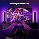 economico Luci intelligenti-tuya wifi computer desktop lampada atmosfera rgb smart bluetooth lampada sensore musicale app usb controllo vocale e-sport lampada polare