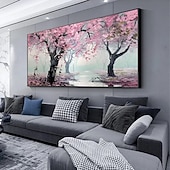 cheap Landscape Paintings-Mintura Handmade Tree Flower Oil Paintings On Canvas Wall Art Decoration Modern Abstract Picture For Home Decor Rolled Frameless Unstretched Painting
