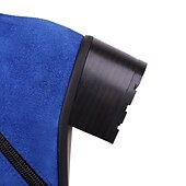 cheap Ankle Boots-Women&#039;s Boots Plus Size Heel Boots Work Daily Booties Ankle Boots Winter Buckle Chunky Heel Casual Minimalism Faux Leather Black Blue
