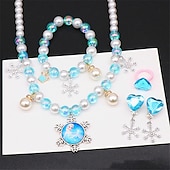 abordables Accesorios usables-Conjunto de pulsera y collar de perlas para niños, collar de unicornio, accesorios para niñas y bebés, collar para niños