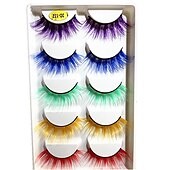 levne rekvizity fotobudky-3 ks 132 barev smíšených 3d pět párů umělých řas přirozeně husté a jemné jevištní make-up řasy přehnané řasy v Evropě a Americe na karnevalový večírek