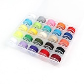 cheap Arts, Crafts &amp; Sewing-25/36pcs/set Bobbin With Sewing Thread, 25/36 Grids Boxed Color Bobbins, Practical Replacement Simple Installation Household For Sewing Machine