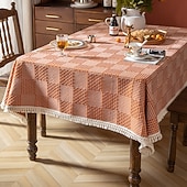 cheap Tablecloth-Nordic Style Thickened Cotton Linen Dining TableCloth, Anti Scalding and Anti Slip Tea TableCloth, Rectangular Desk Mat, TV Cabinet Decorative Cloth