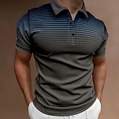 halpa Miesten geometrinen poolo-Miesten Sport Polo Golfpaita Kausaliteetti Pyhäpäivä Kauluskäänne Lyhythihainen Muoti Perus Kaltevuus nappi Kesä Normaali Viini Musta Valkoinen Laivaston sininen Oranssi Harmaa Sport Polo