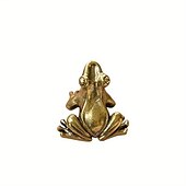 economico Statue-simpatica statuetta di rana in rame retrò: ornamento da scrivania in miniatura e decorazione per animali da tè