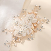 cheap Headpieces-Hair Combs Headpiece Rhinestone Alloy Wedding Cocktail Elegant Luxury With Rhinestone Faux Pearl Headpiece Headwear