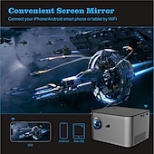 お買い得  プロジェクター-Salange hy350 プロジェクター フル hd 1080p アンドロイド 11.0 LED ホームシアター スマートフォンと互換性あり hdmi usb wifi ミラーリングビーマー