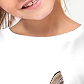 abordables Animaux 3D de Fille-Saint Patrick Fille 3D Plaid Chat Tee-shirts Chemise manche longue 3D effet Printemps Automne Actif Mode Le style mignon Polyester Enfants 3-12 ans Col Ras du Cou Extérieur Casual du quotidien